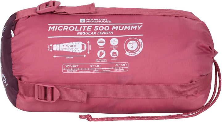 Mountain Warehouse Microlite 500 Mummy Mid Season Schlafsack - 2-3 Jahreszeiten, 14cm x 35cm wenn ge