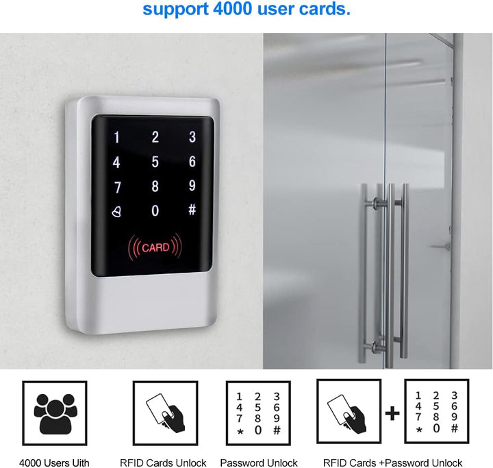 FTSTech IP65 Wasserdichter Metall-PIN-Code RFID-Zugriffskontrolltastatur + 60kg Magnetschloss + 12 V