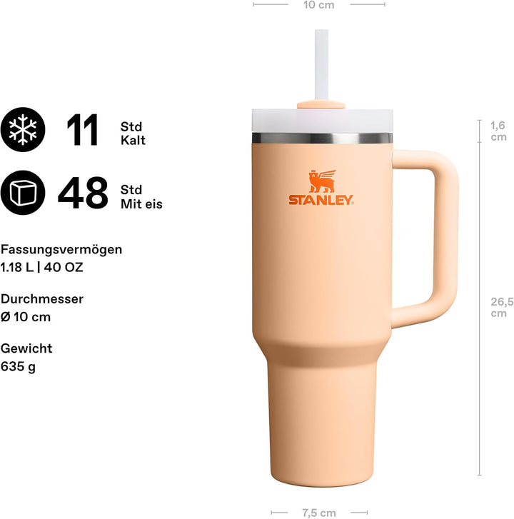 STANLEY 1913 Quencher H2.0 FlowState Trinkbecher 1.2L - Orange Sherbet | Kühlt 11 Std. - 48 Std. eis