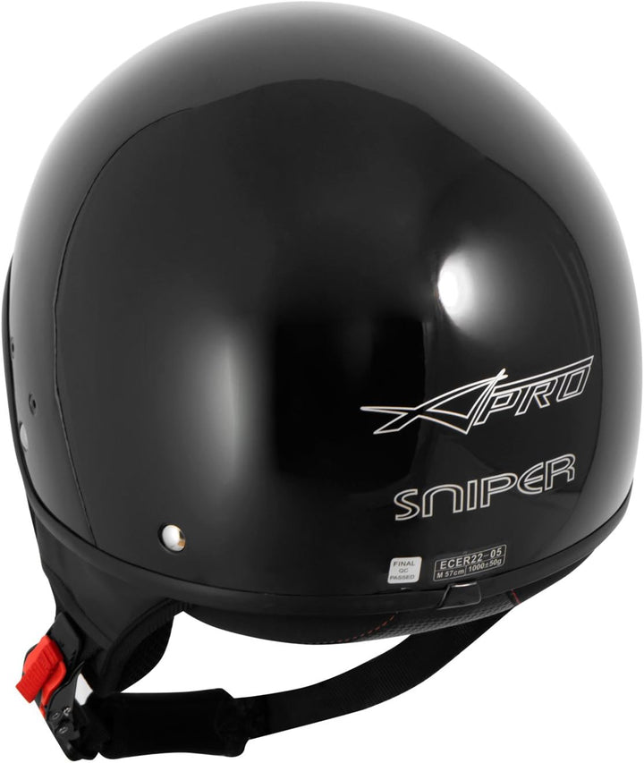 Motorradhelm Motorrad Roller Jet Helm Innensonnenblende Viser SonicMoto 58 cm ( L) Schwarz, 58 cm (
