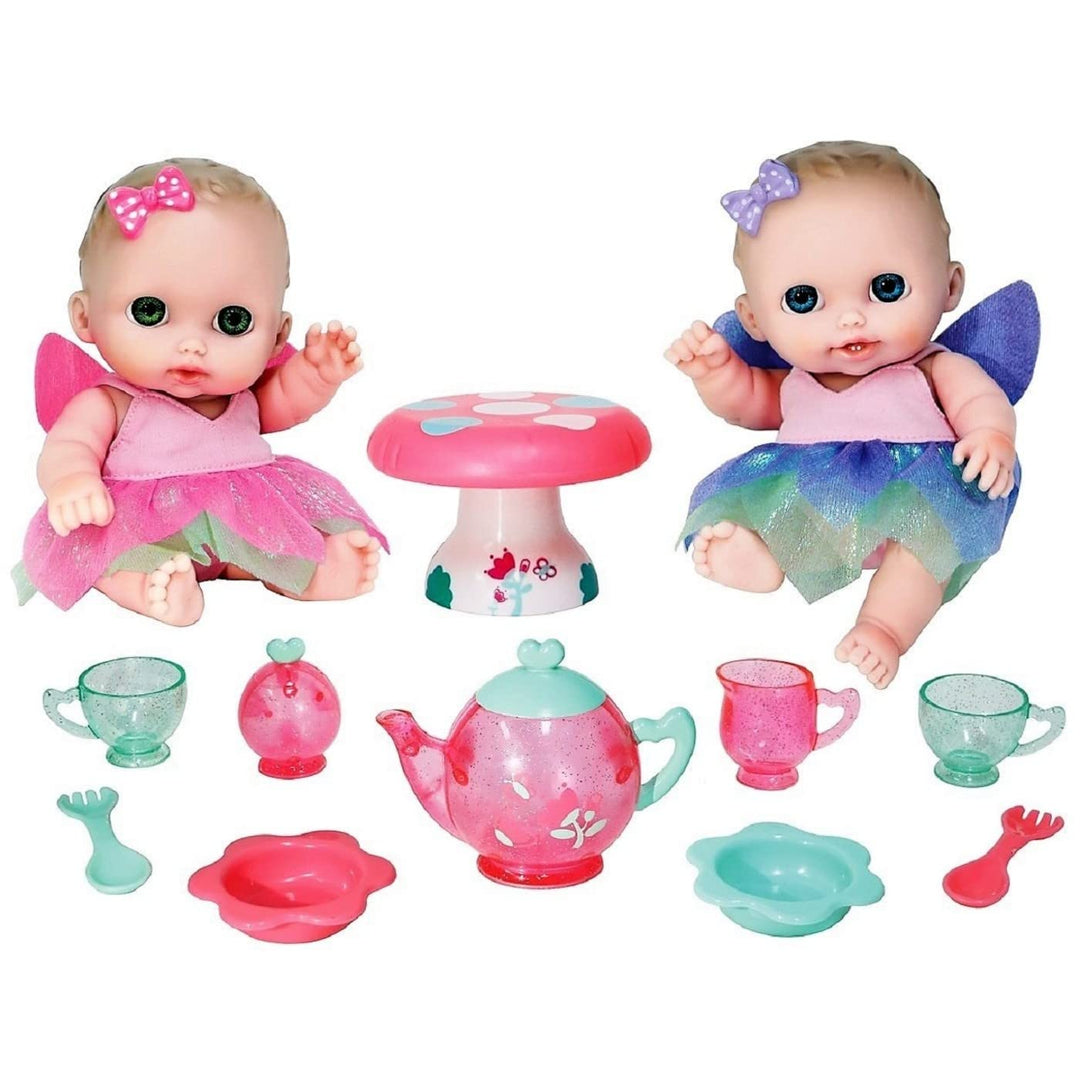 JC TOYS Puppe Körper Gummi. 2 Munecas Kleid Feen. Mit Dir und Tisch. Set, Mehrfarbig (16957)