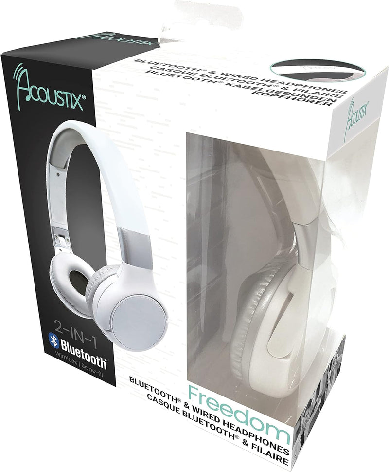 Lexibook HPBT010S Acoustix 2-in-1-Bluetooth-Kopfhörer-Stereo Wireless Wired, faltbar, verstellbar, b