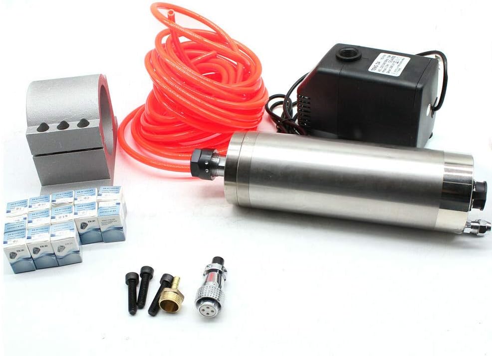 2.2KW Wasserkühlung Spindelmotor 24000RPM Fräsmotor+13 Stück ER20 Spannzangen Kit+Wasserpumpe+ Wasse