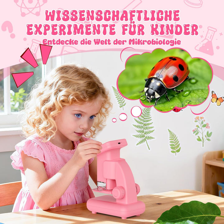Digitales Mikroskop für Kinder, Experimente für Kinder ab 5 6 7 8 9 10 Kindermikroskop 2.0" HD Spiel