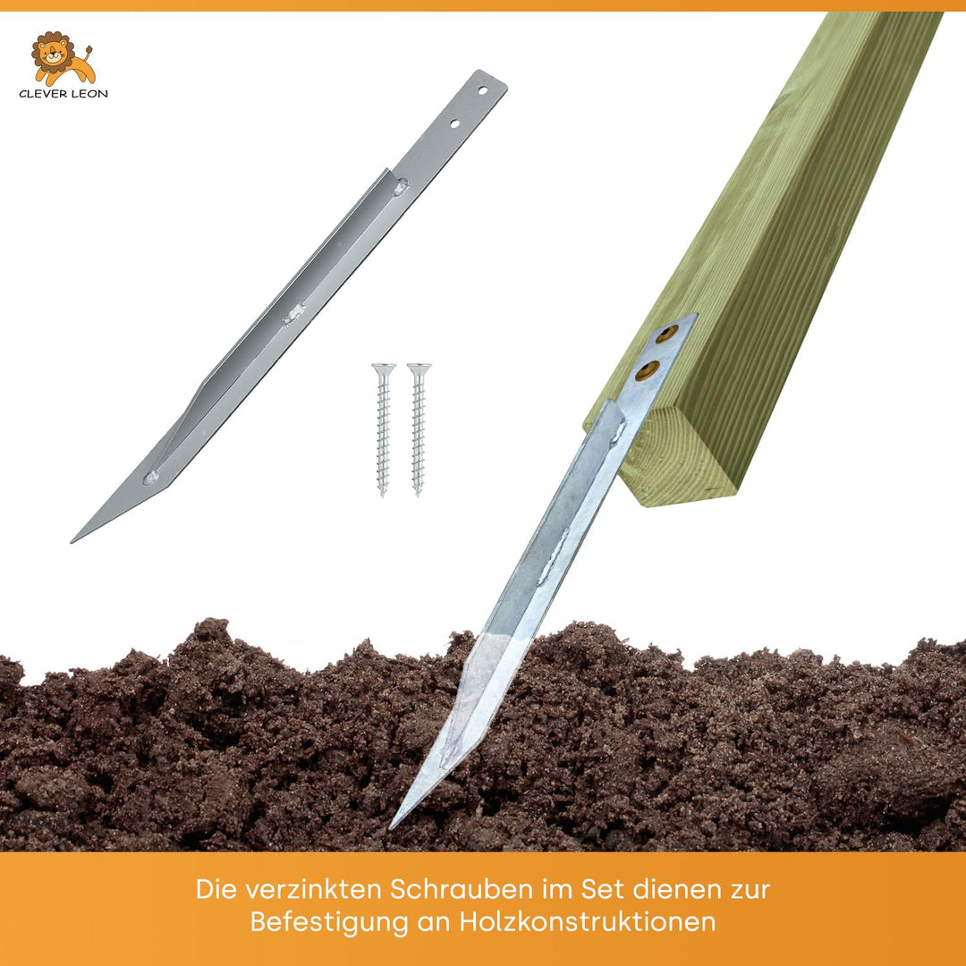 Clever Leon 4-Pack Erdanker für Schaukel | Anker Outdoor Schaukel | Bodenanker für Rosenbogen Spielh