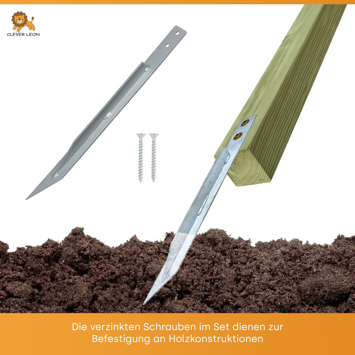 Clever Leon 4-Pack Erdanker für Schaukel | Anker Outdoor Schaukel | Bodenanker für Rosenbogen Spielh