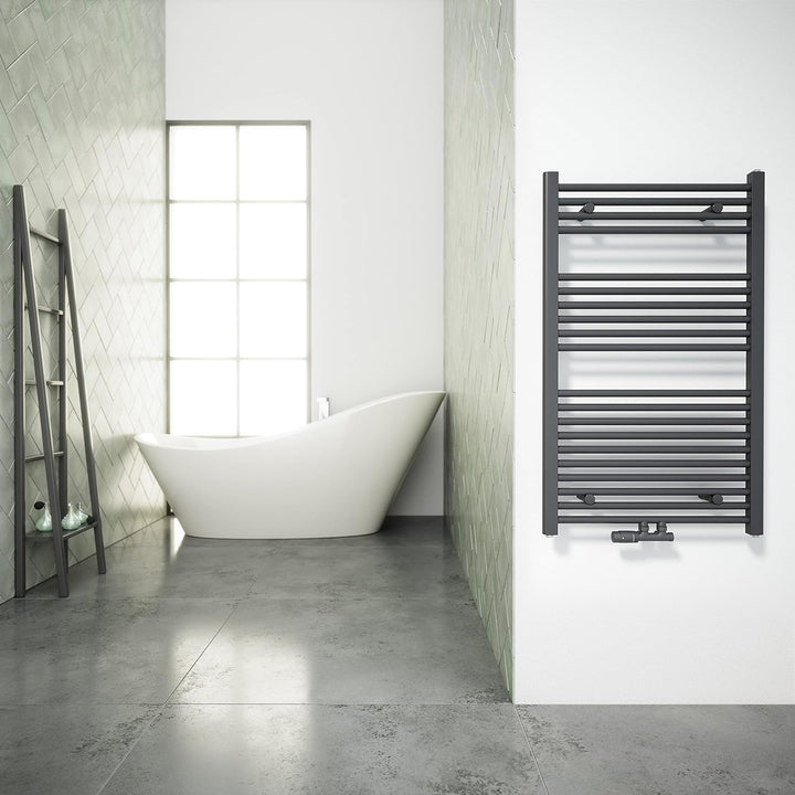 Aquabad Badheizkörper Virgo | Grösse: 60 x 100 cm | Heizleistung 413 Watt | Farbe: Anthrazit | Mitte