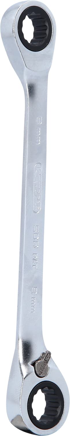 KS Tools 503.4571 GEARplus Doppel-Ratschenringschlüssel umschaltbar 8x9mm, 8x9mm