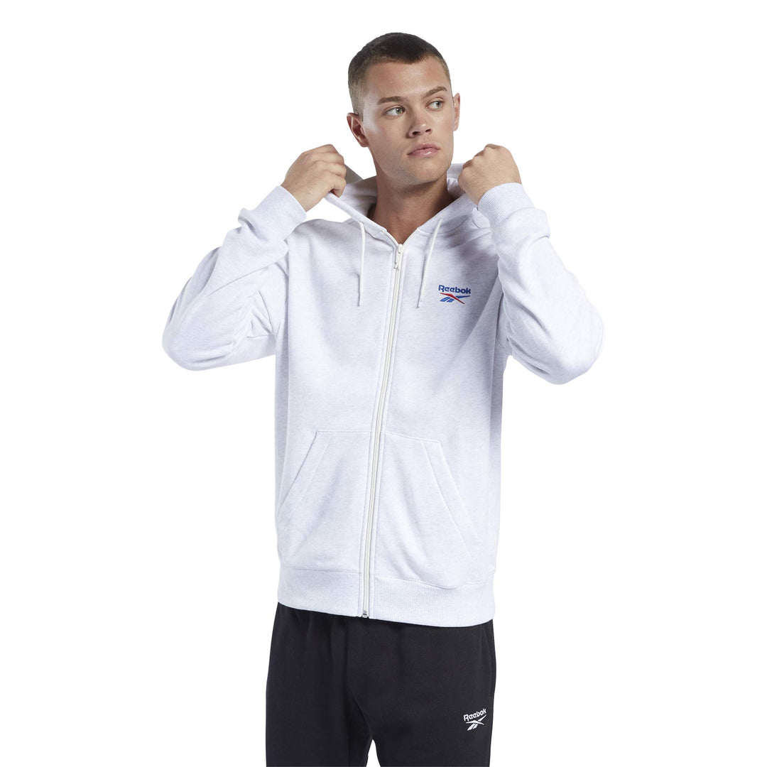Reebok Herren Cl F Vector Fullzip Kapuzenpullover M Whtmel, M Whtmel