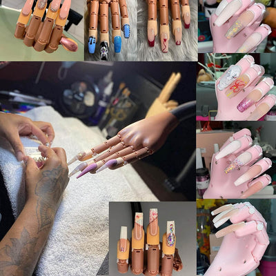 Übungshand Für Nageldesign mit 400pcs Ersatznägel, Professionelles Übungsfinger für Nageldesign Geln