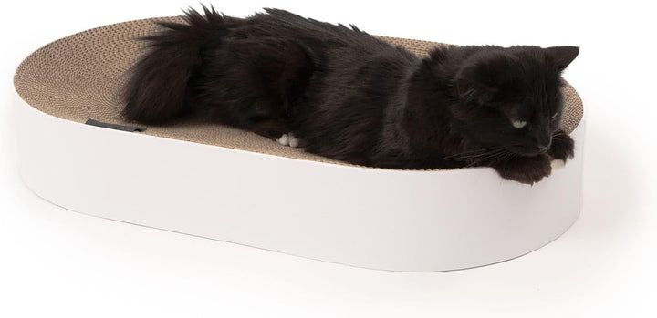 LucyBalu® SCRATCHBED Katzen Kratzbett| Katzenbett aus Pappe | Kartonbett | XXLKratzbrett für Katzen