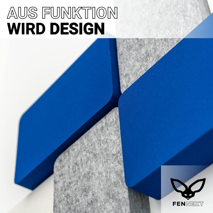 FENNEXT® Schallabsorber Wand Paneele [6 Stk.] für spürbar reduzierte Geräusche I Modernes Akustikbil