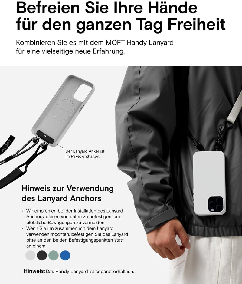 MOFT Magnetische Hülle für iPhone 15 Plus Kompatibel mit MagSafe, MOVAS Vegane Lederhülle, Weiches B