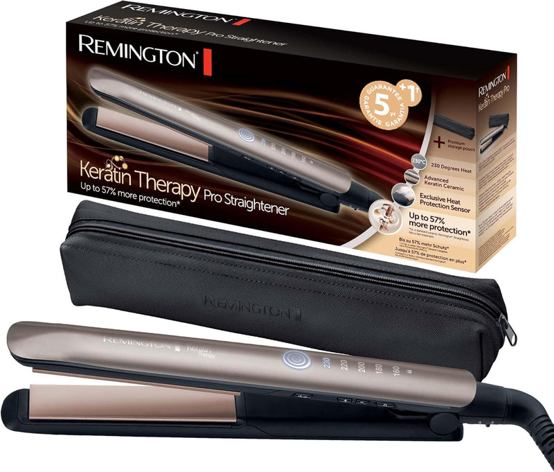 Remington Glätteisen Profi [Hitzeschutzsensor um Haarschäden zu verringern] Keratin Protect (hochwer