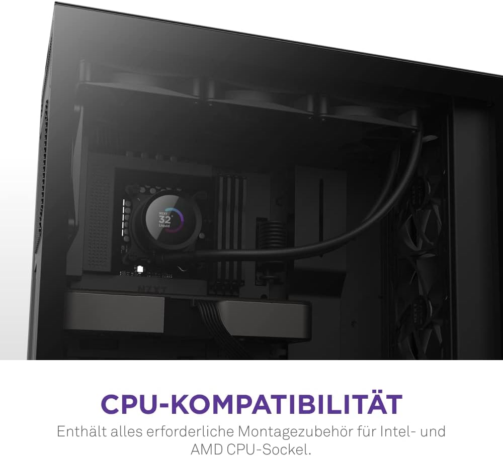 NZXT Kraken 360 - RL-KN360-B1-360mm AIO CPU Wasserkühlung - 1,54" LCD Display 240x240-3x120mm PWM Fa