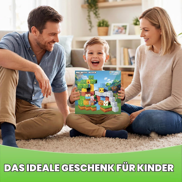 Magnetwürfel 100 Stück – Wald-Abenteuer Bauset, Magnetbausteine 2 cm