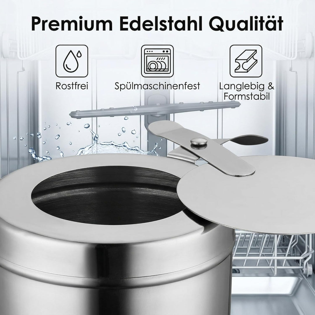 HEMOTON Edelstahl Brennstoffbehälter 2 Stück Mit Deckel Für Spiritusbrenner Chafing Dish Brennpasten