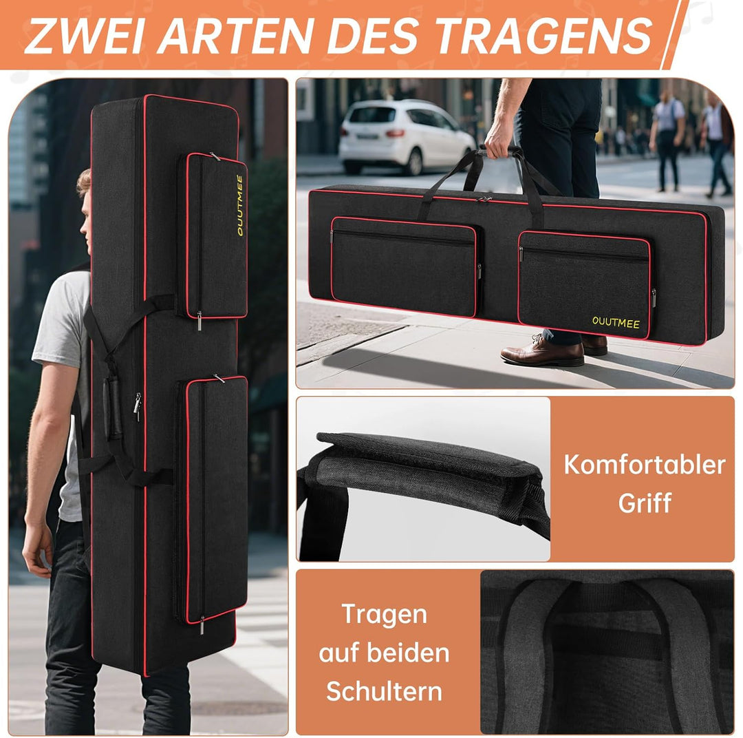 tasche 88 keyboard, für E-Klaviere, 600D Oxford-Stoff mit 10 mm Startseite, Gigbag (schwarz) Stossfe