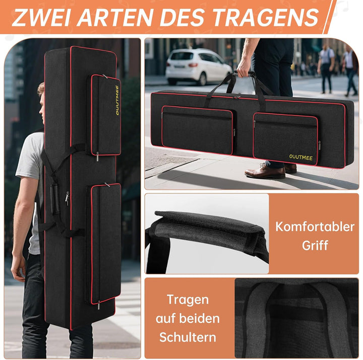 tasche 88 keyboard, für E-Klaviere, 600D Oxford-Stoff mit 10 mm Startseite, Gigbag (schwarz) Stossfe