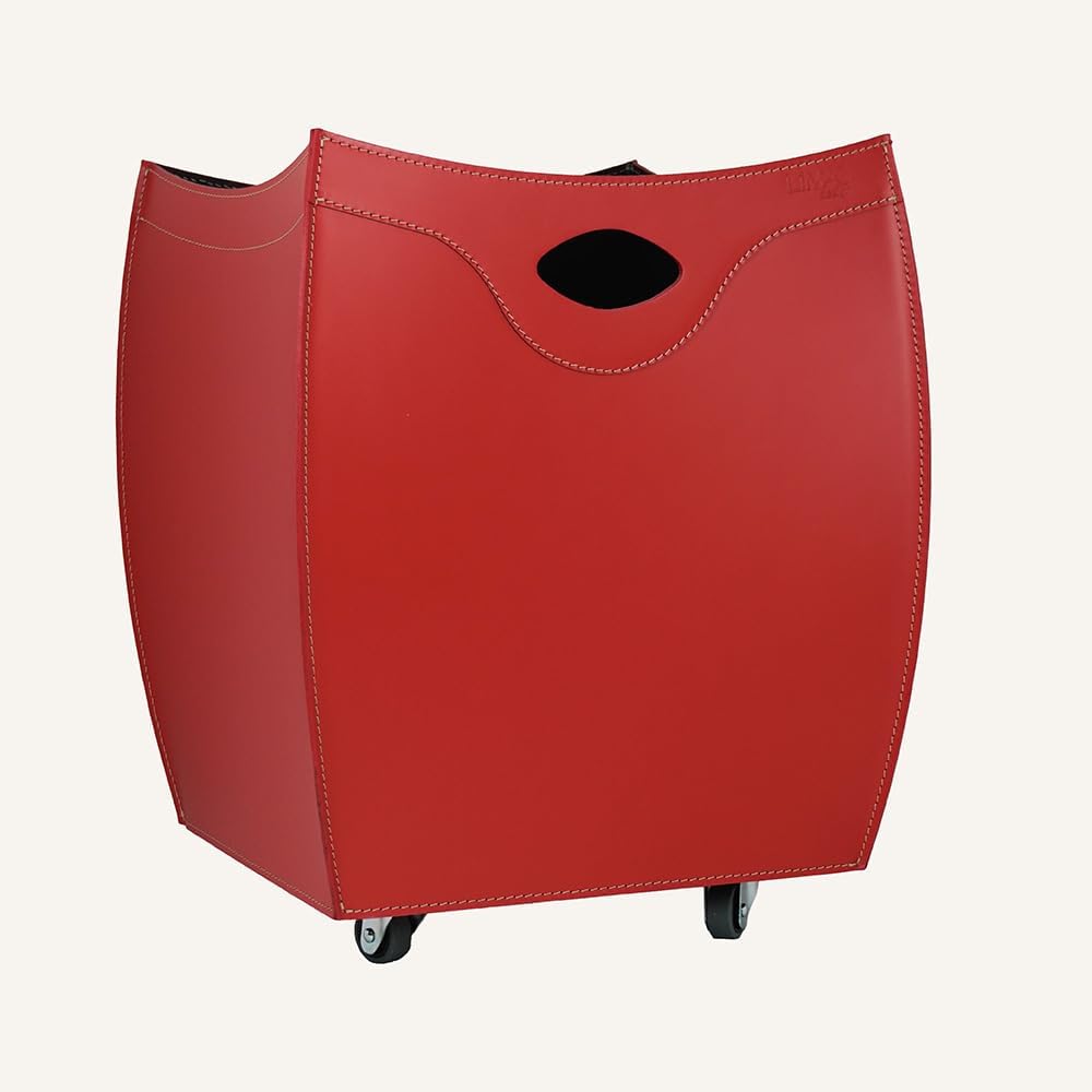 LIMAC Design BOTTE Kaminholzkorb aus Leder, holzkorb für kaminholz Modern und Design, Brennholzkorb