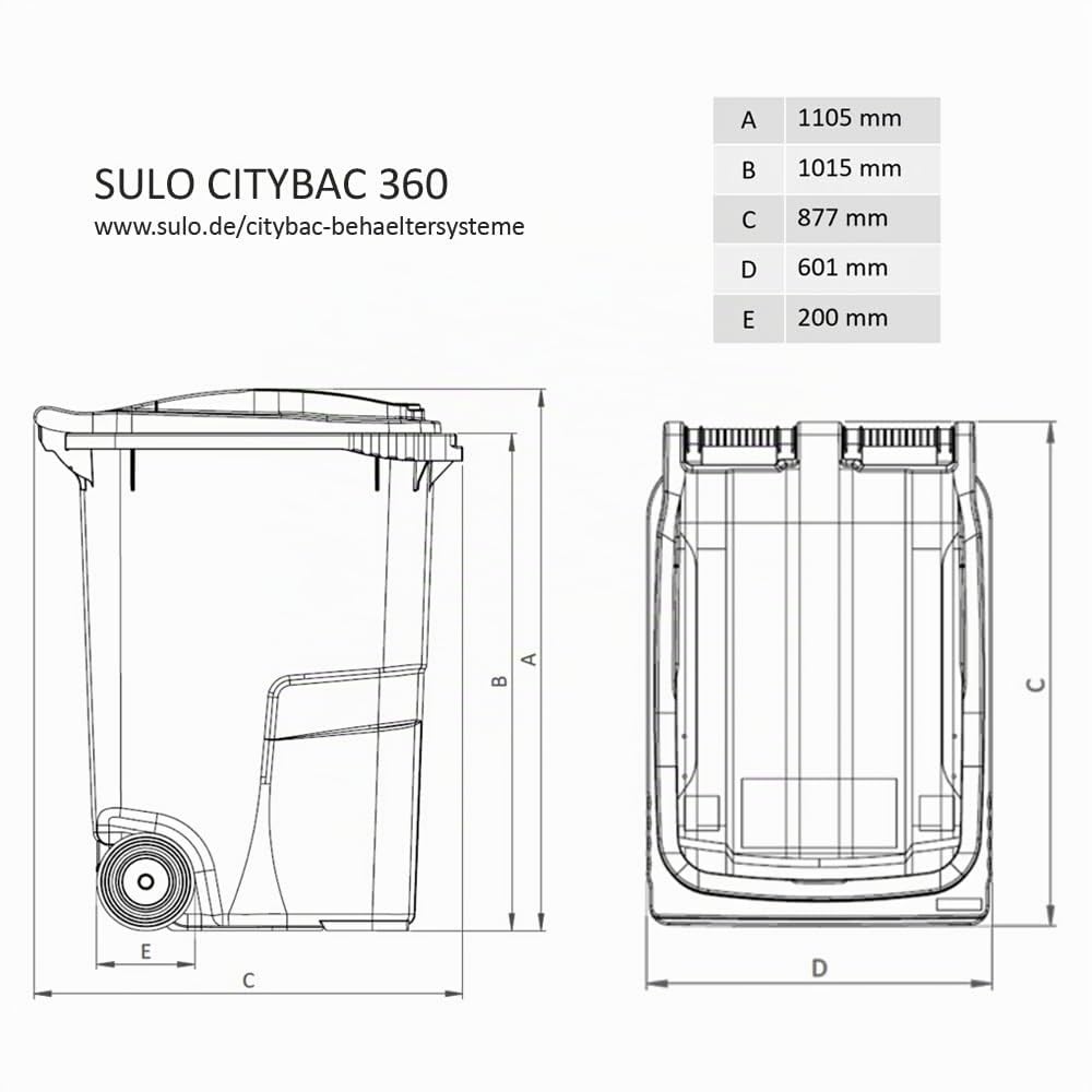 Sulo Mülltonne 360 Liter, Gelb