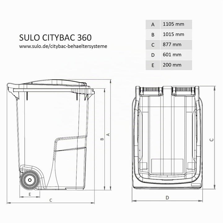 Sulo Mülltonne 360 Liter, Gelb