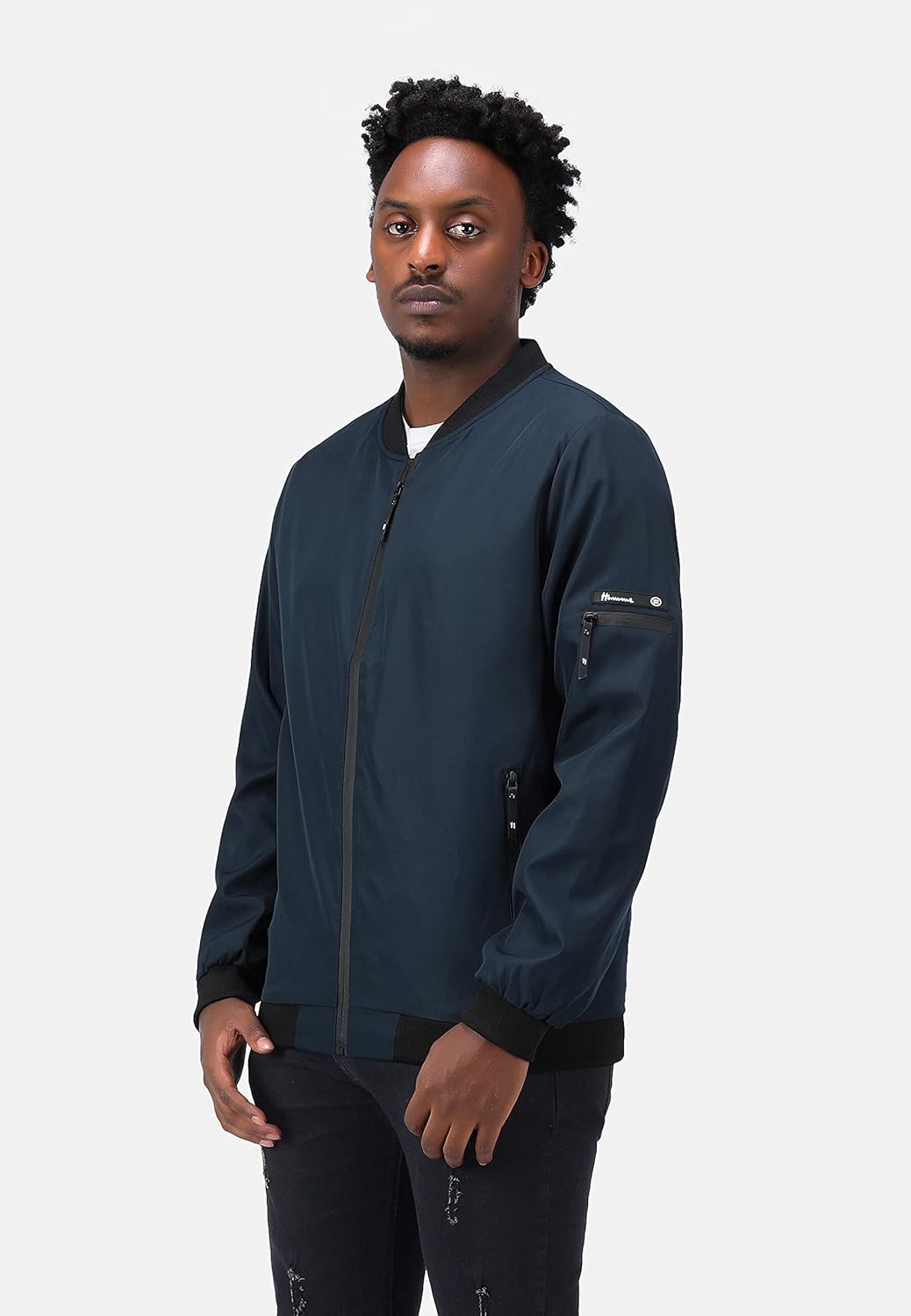 YOUTHUP Herren Übergangsjacke Leichte Sommer Freizeit Bomberjacke Outdoor Sportjacke, Blau-1801