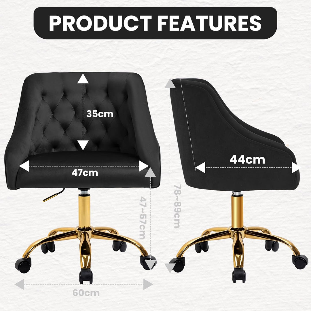 Fiximaster Homeoffice Bürostuhl aus Samt, ergonomischer Schreibtischstuhl höhenverstellbar, Drehstuh