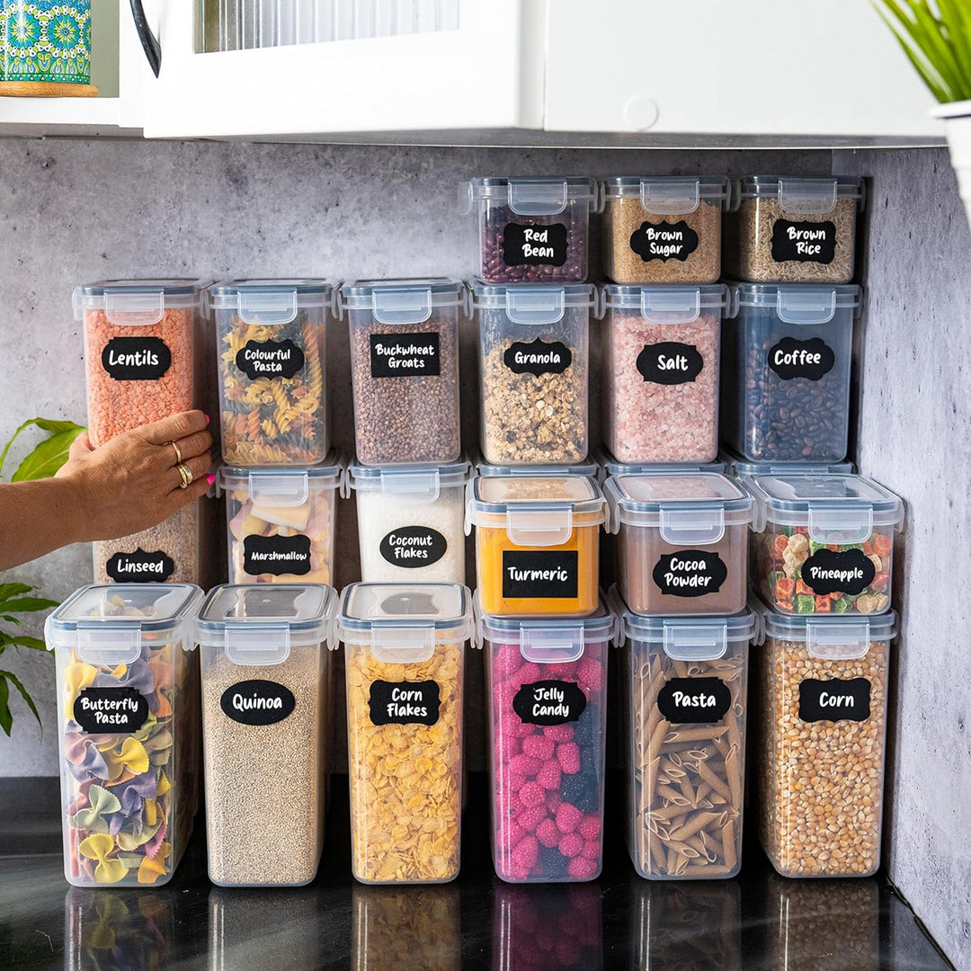 United Entertainment Vorratsdosen mit Deckel Luftdicht - Set 24 - BPA Frei Aufbewahrungsbox mit Deck