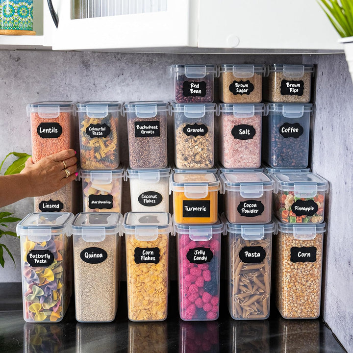 United Entertainment Vorratsdosen mit Deckel Luftdicht - Set 24 - BPA Frei Aufbewahrungsbox mit Deck