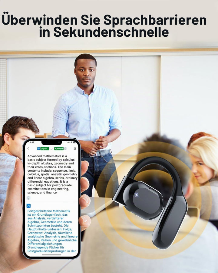 ANSTEN AI ÜBersetzer KopfhöRer, Echtzeit Translation Earbuds für Reisen Lernen, Bluetooth ÜBersetzun