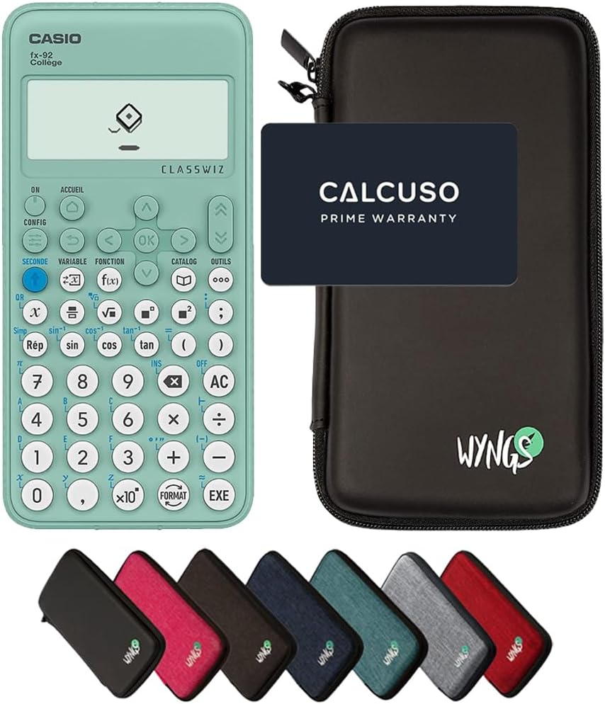 CALCUSO Sparpaket: Casio FX-92 College ClassWiz technisch-wissenschaftlicher Schulrechner + WYNGS Sc