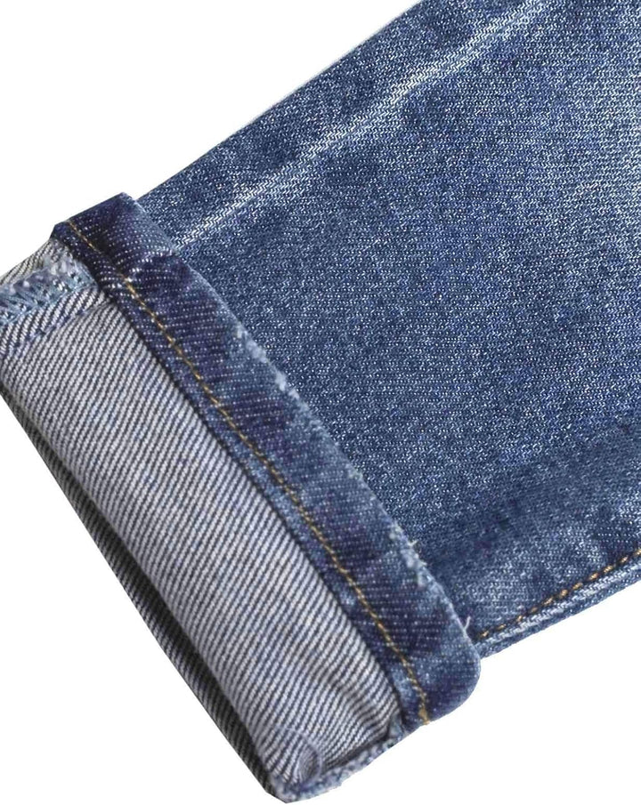 KIDSCOOL SPACE Mädchen-Denim-Latzhose,Little Big Kid Zerrissene Jeans-Arbeitskleidung 5-6 Jahre Tief