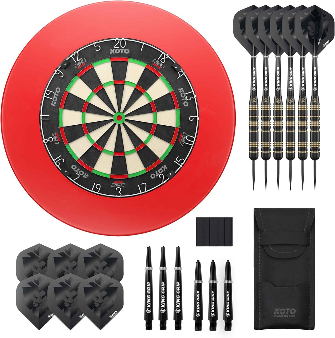 KOTO - King Pro Surround Dartset, 3 Barrels, 2 Sets Flights, 2 Sets Shafts (Short &amp; medium), Dartwal