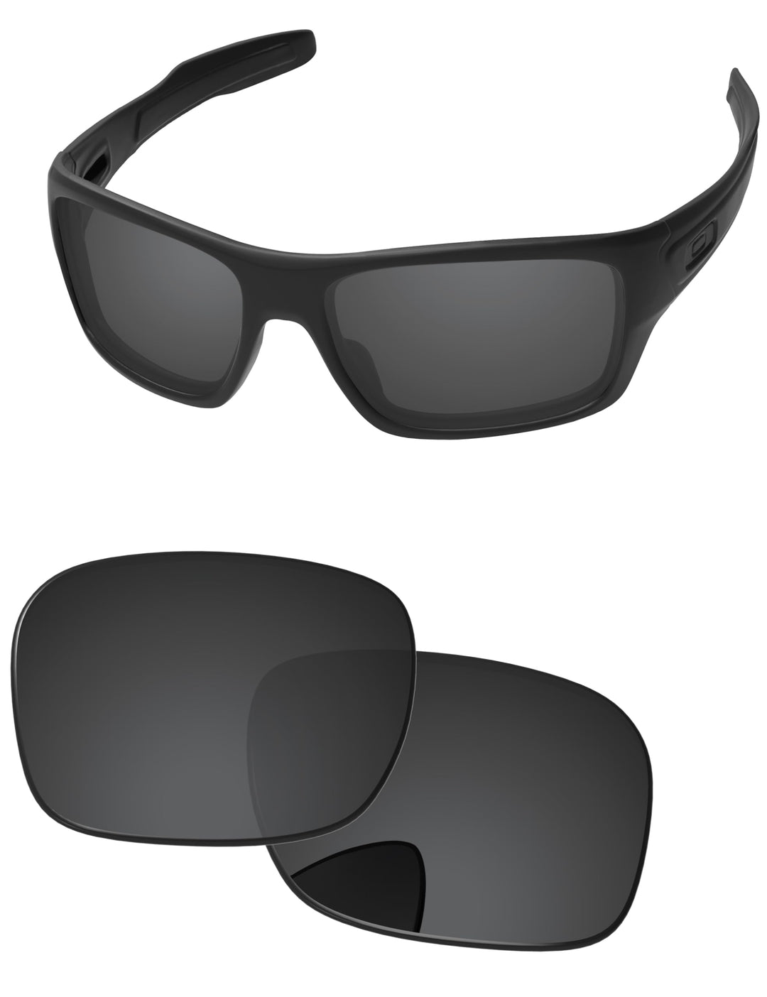 PapaViva Ersatzlinsen für Oakley Turbine OO9263 Pro+ Black Grey Polarisiert Schwarz, Pro+ Black Grey