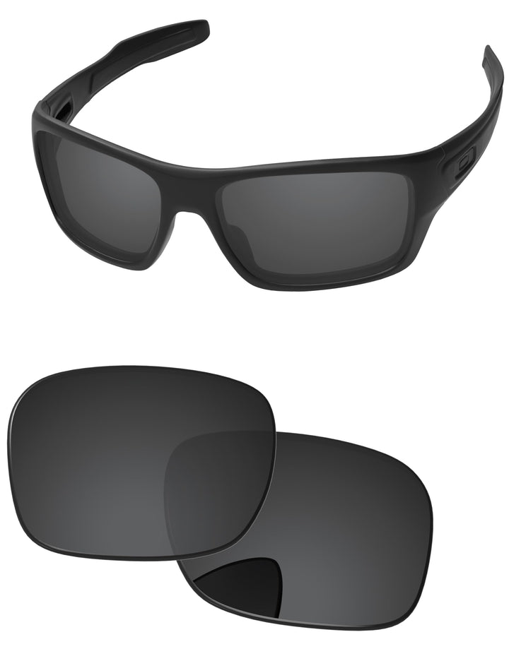 PapaViva Ersatzlinsen für Oakley Turbine OO9263 Pro+ Black Grey Polarisiert Schwarz, Pro+ Black Grey