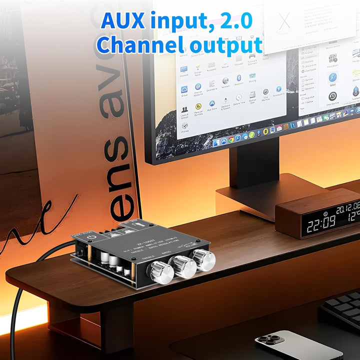 KKMOL 1002MT 2x100W Bluetooth 5.0 Stereo Verstärker Board 12-24V 2.0-Kanal Stereo Audio Empfänger Le