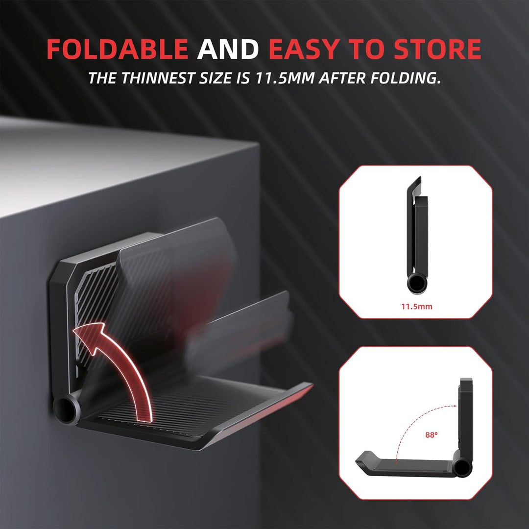 playvital FOLD Wandhalterung Controller für PS5/4,Gaming Kopfhörer Ständer,Faltbarer Wandständer für