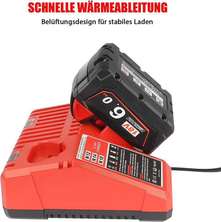 Waitley M12 &amp; M18 Ladegerät für Milwaukee M18 M12 akku