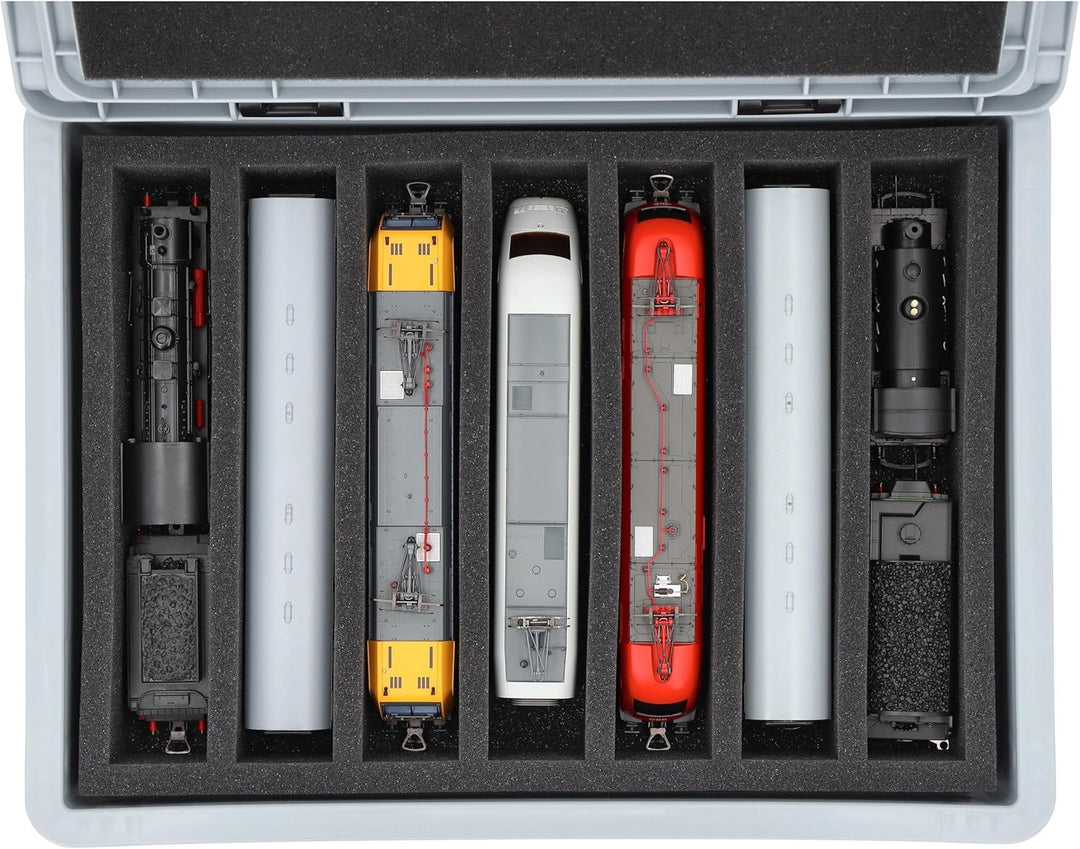 Feldherr Eurobox 40 x 30 cm Set für Modelleisenbahnen - Spur H0-7 Fächer - Schaumstoffeinlage für st