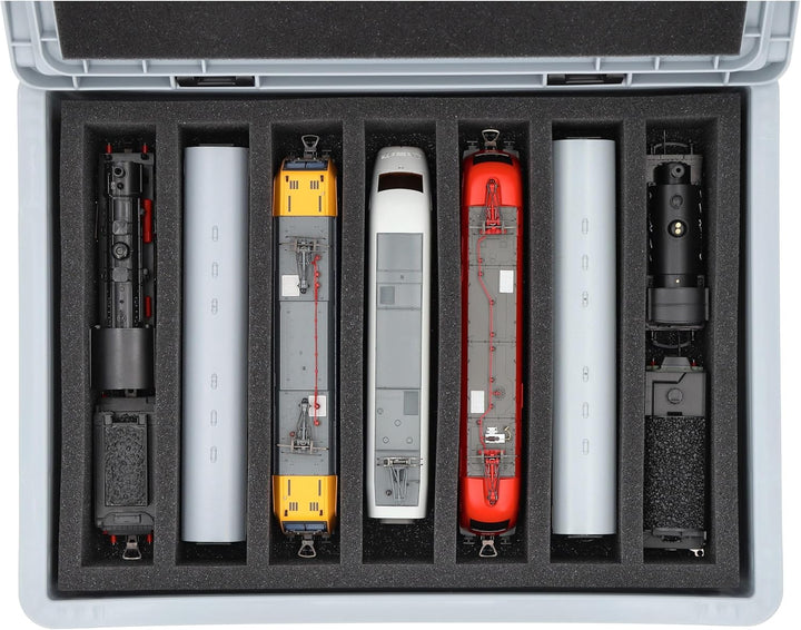 Feldherr Eurobox 40 x 30 cm Set für Modelleisenbahnen - Spur H0-7 Fächer - Schaumstoffeinlage für st