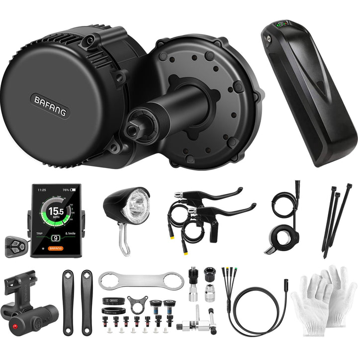 Bafang Mittelmotor 250w 36V mit Akku BBS01B G340 ebike Umbausatz Mit Bafang Display, Batterie (Optio