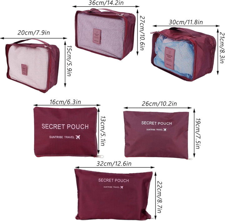Pilipane Aufbewahrungsbeutel Set hochwertiger Nylon -Stoff -Reisebeutel Packsäcke für Koffer -Kleidu
