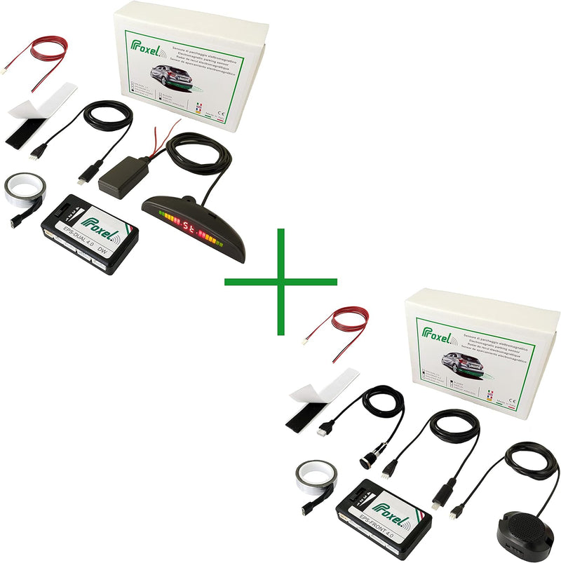 Proxel - Unsichtbare Elektromagnetische Parksensoren, Vorne + Hinten mit drahtloser Anzeige, ohne Bo