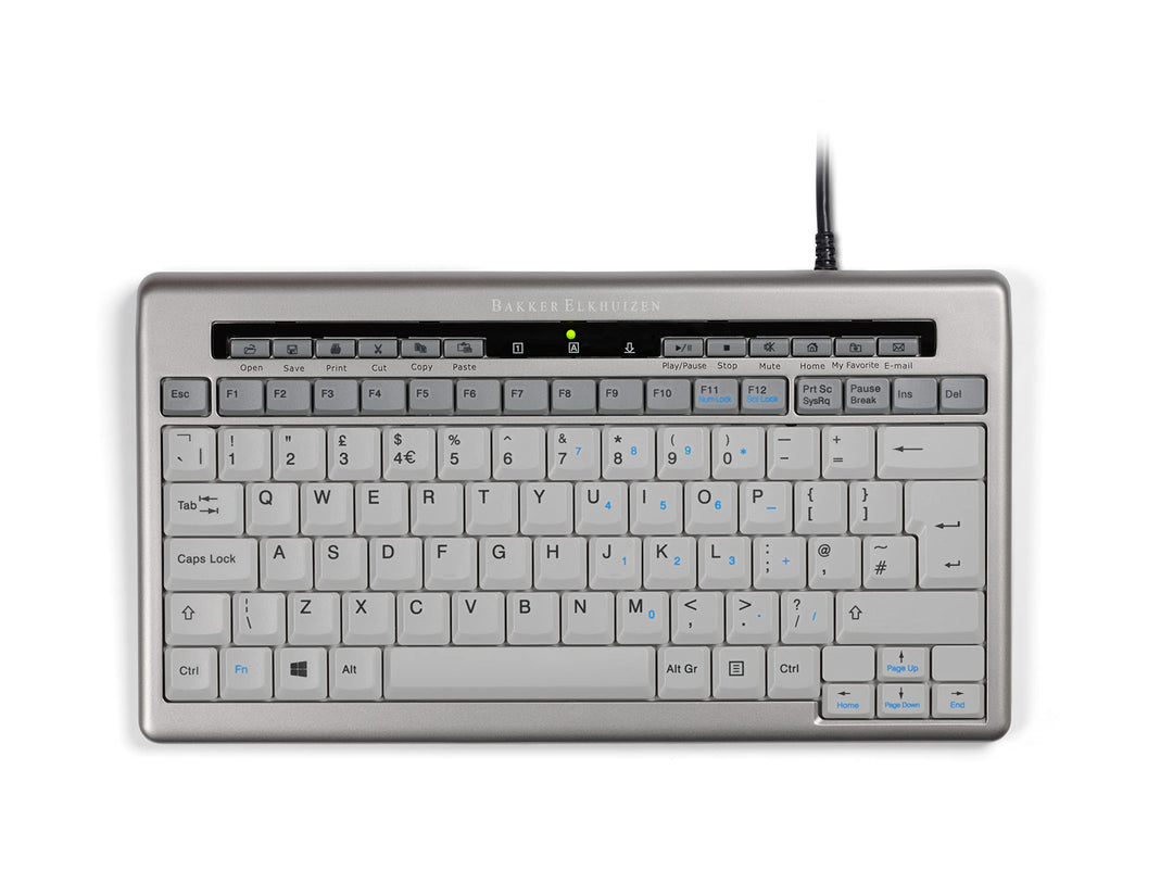 BakkerElkhuizen S-Board 840 Compact Keyboard - Kompakte Tastatur - Computer Tastatur - USB Anschluss