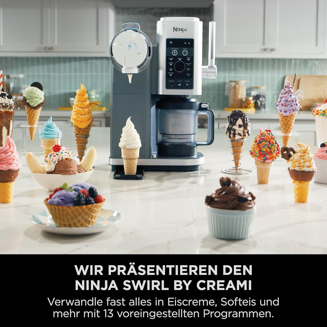 Ninja Swirl by CREAMi Sorbetière et machine à glaces avec 2 pots, 13 modes pour réaliser crèmes glac