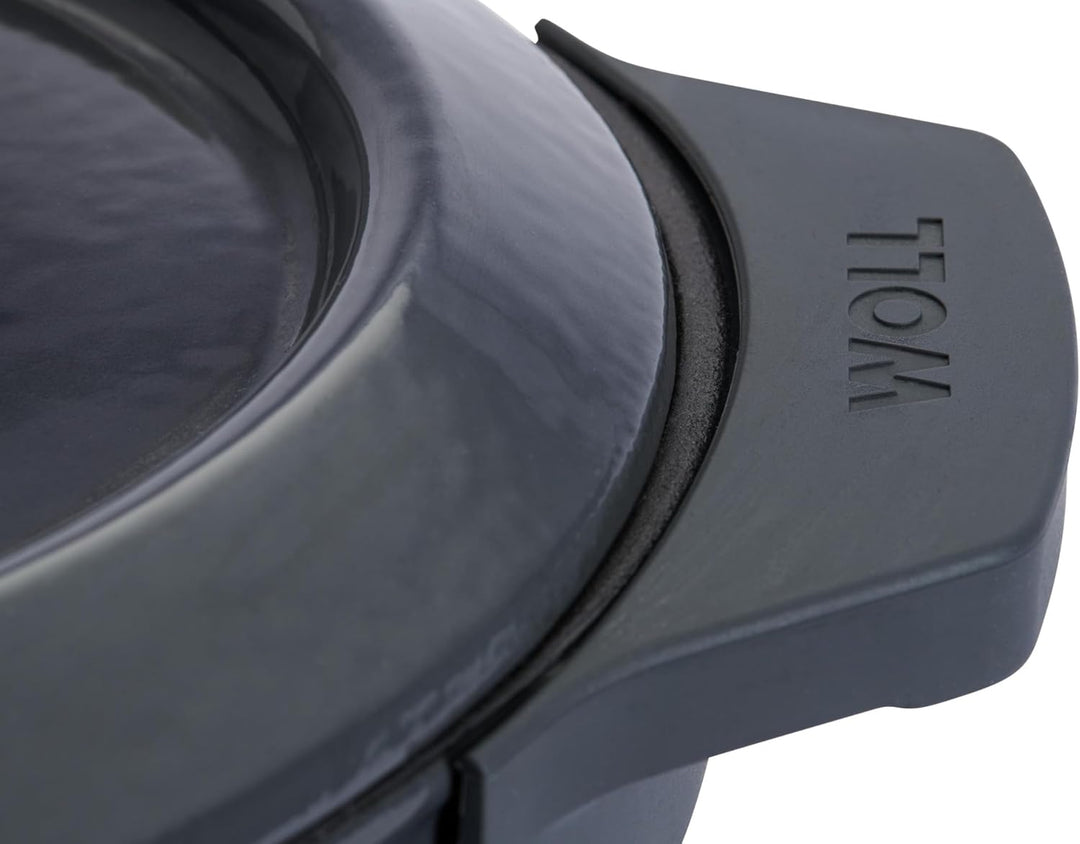 Woll Iron Bräter mit Deckel und Silikongriffen - Induktiv -, 34 x 26 cm, 12,5 cm hoch, 7,5l - Geeign