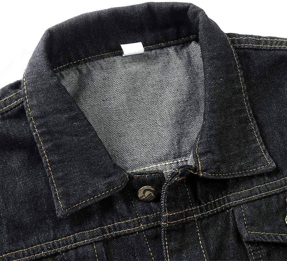 YOUTHUP Herren Denim Weste Zerreissendes Deko Fashion Casual Jeansweste für Freizeit #813 Schwarz M,