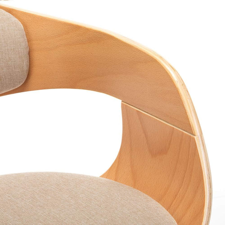 Mingone 2er Set Esszimmerstühle Holz Küchenstühle Designer Stühle mit Leinen Sessel Gepolsterte mit