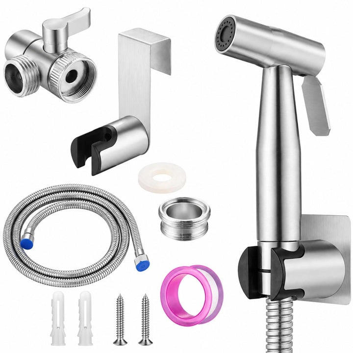 Bidet Handbrause Toilettenspülung aus Edelstahl Material mit Einstellbarem Wasserdruck, Einfache Ins